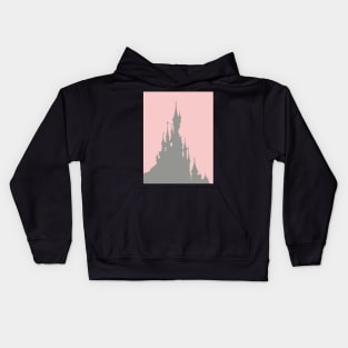 Magic Castle Silhouette Paris Millennial Pink Grey 1 Kids Hoodie